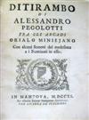 PEGOLOTTI, ALESSANDRO. Ditirambo . . . con alcuni sonnetti.  1711.  In navy morocco lavishly gilt-tooled by Sir Edward Sullivan.